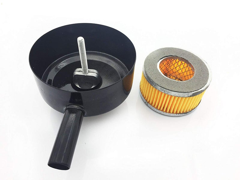 YXQ Filter Silencer 3/4PT 26mm Male Thread 5 inch Diameter Air Compressor Inlet Intake Sound Muffler + Air Filter Element - Image 1